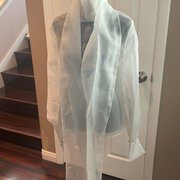 COPY - A white sheer women’s blouse size large - Picture 6 of 8